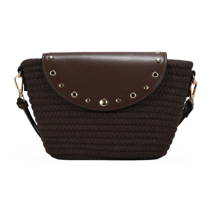 Bolso bandolera marrón con solapa
