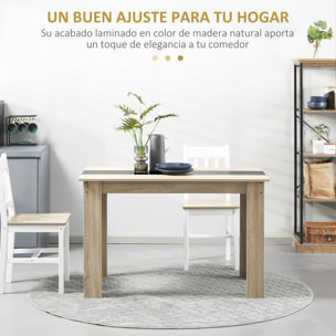 Mesa de Comedor para 4-6 Personas, Mesa de Cocina Rectangular, Estilo Moderno, para Salón, 120x69x75 cm, Roble y Negro