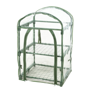 Well home invernadero de 2 niveles con marco de metal 50x45x84cm
