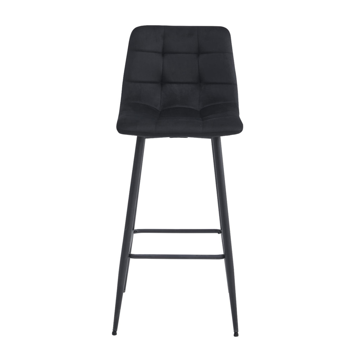 Set di 2 Sgabelli Bar Arceto in Velluto Nero