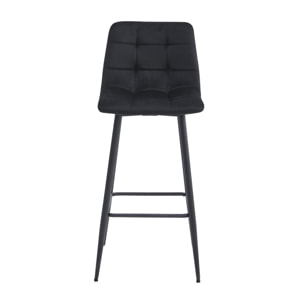Set di 2 Sgabelli Bar Arceto in Velluto Nero