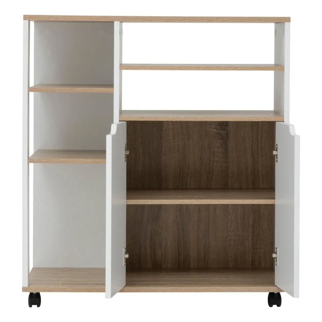 Desserte à roulettes Eat up blanc et bois