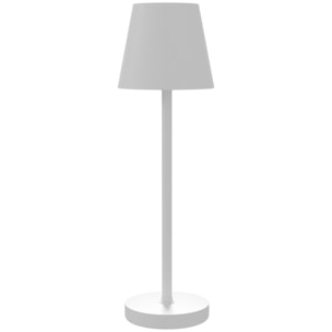 Lámpara de Mesita de Noche con Luces LED Lámpara de Mesa Inalámbrica USB-C Recargable 3 Colores Pantalla de Acrílico para Dormitorio Salón Ø11,2x36,5 cm Blanco
