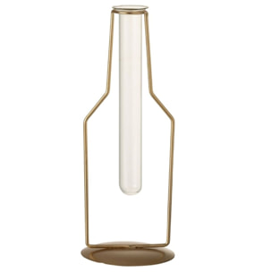 J-Line vase 1 Tube Bouteille - métal/verre - or - small - 2 pcs - 26 cm de hauteur