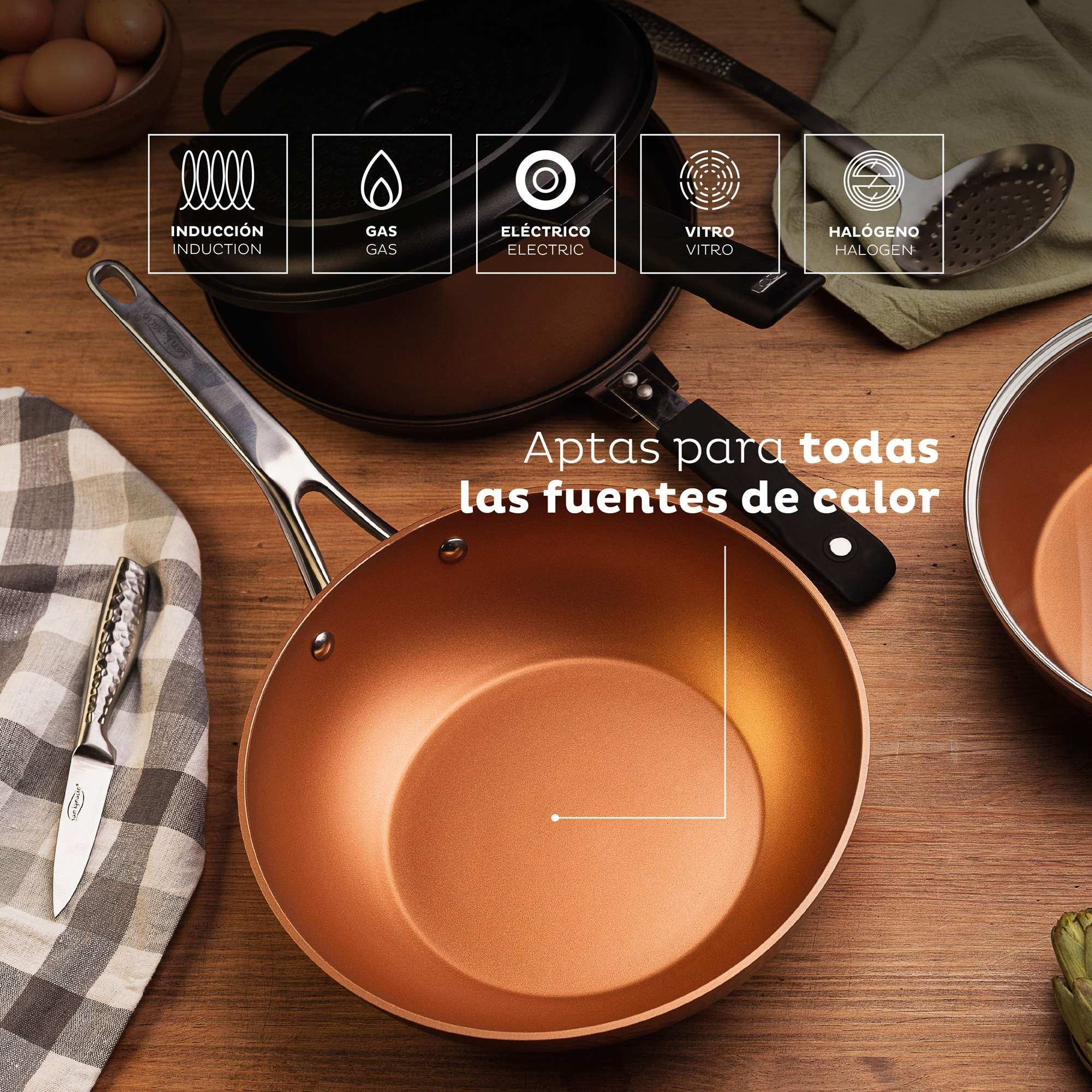 Set sartén grill y wok 28cm san ignacio