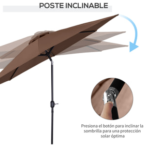 Sombrilla Grande Abrir Fá¡cil Y ángulo Regulable ÃŽ¦3m Cafá©