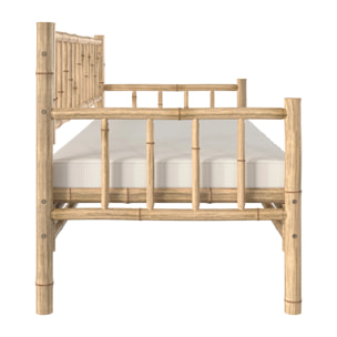 Canapé de jardin blanc 3 places en bambou naturel - Vadella