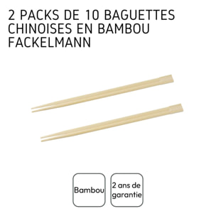 2 lots de 10 baguettes en bambou Fackelmann Asia Line