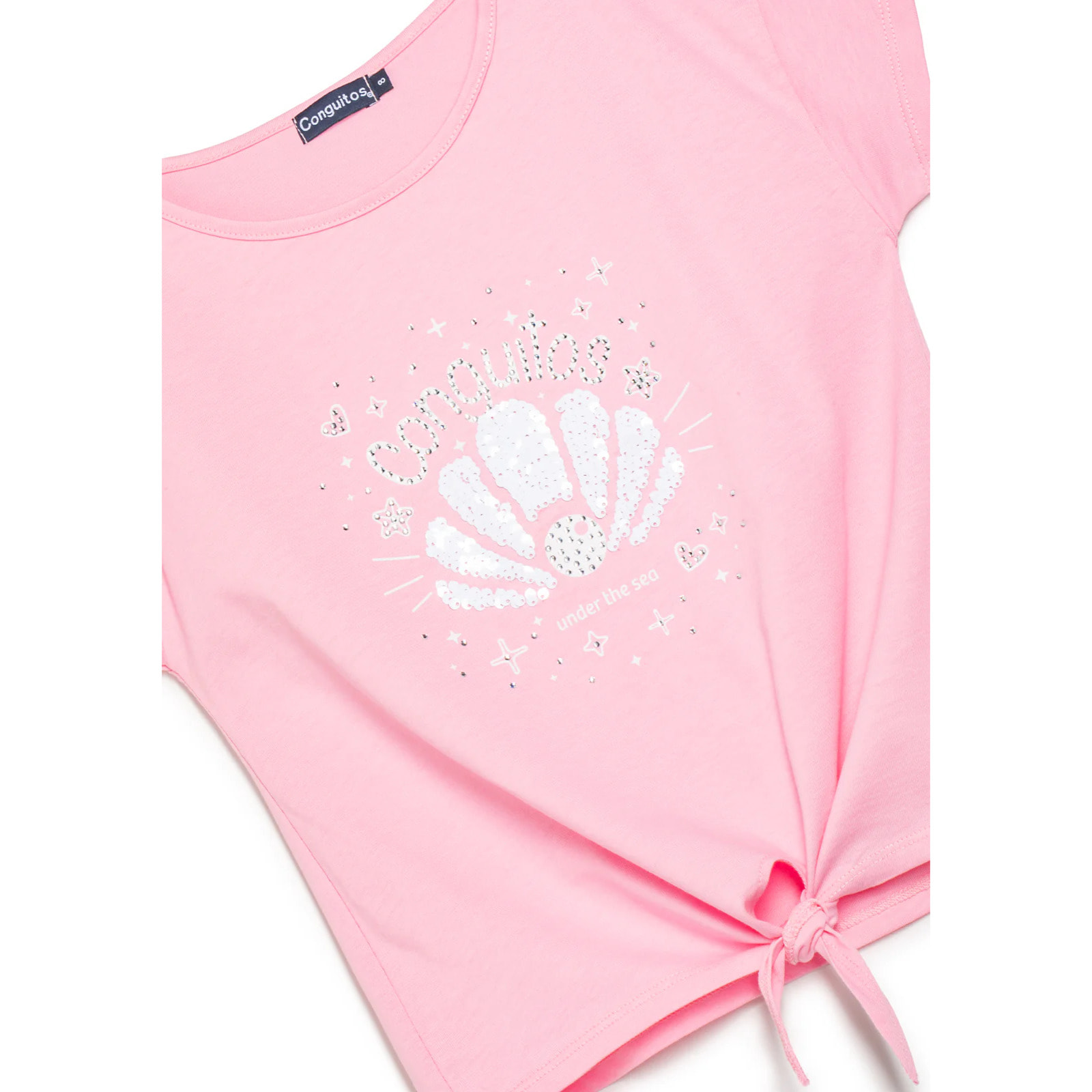 Camiseta de Niña con Diseño Frontal en Purpurina