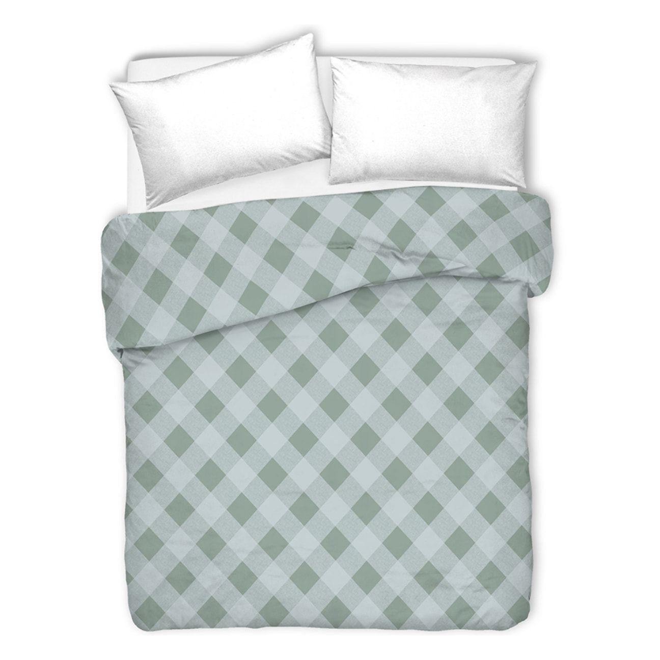 Copriletto di cotone lovely check verde 100% cotone