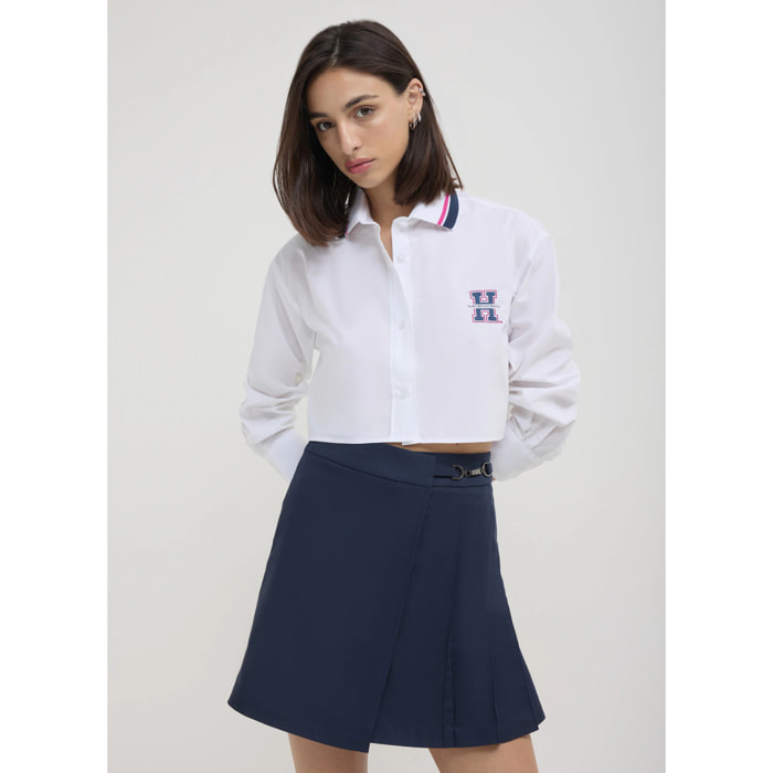 Camicia crop stampa college