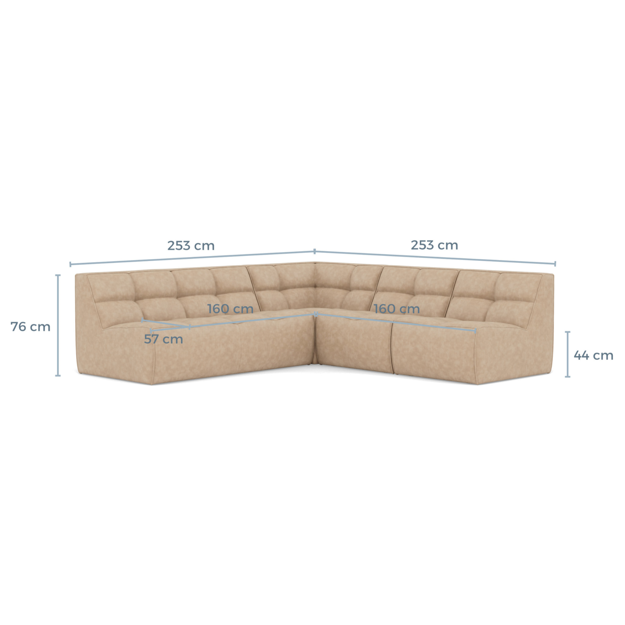 Alya - canapé modulable d'angle réversible 5 places en simili - Marron