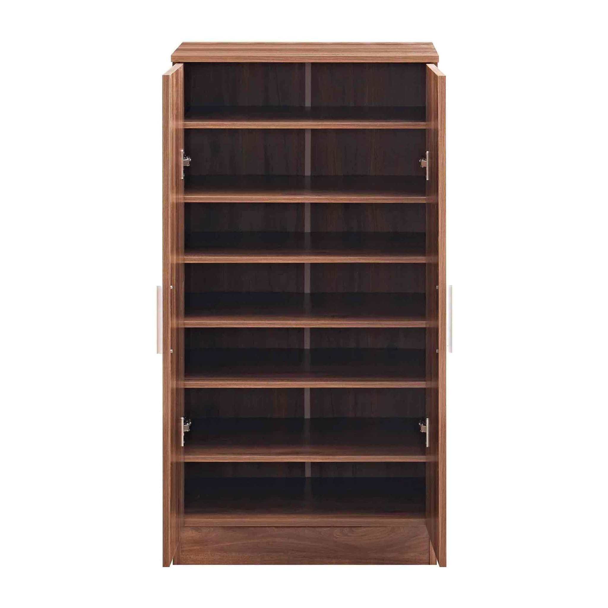 Scarpiera in legno color noce 108x55x36 cm con 7 ripiani - Giulia