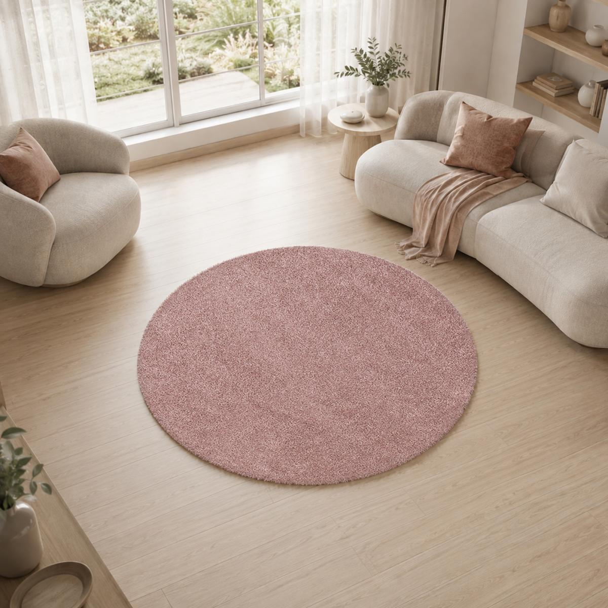 Tapis salon et chambre tissé motif uni LUBU