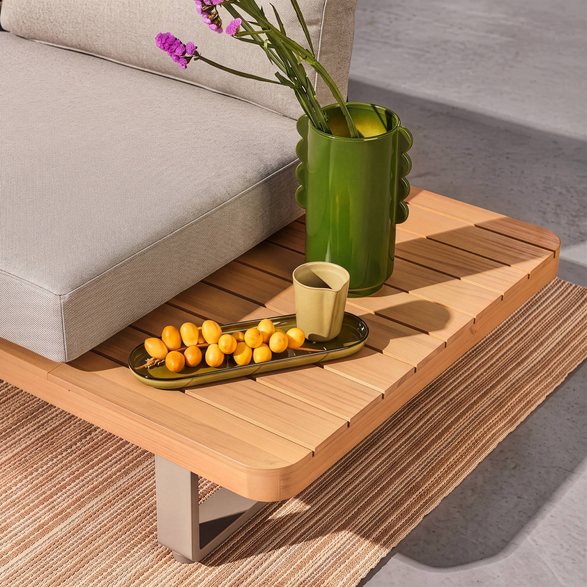 Banquette de jardin bois d'acacia et aluminium 2 places ACALIA LATIKA