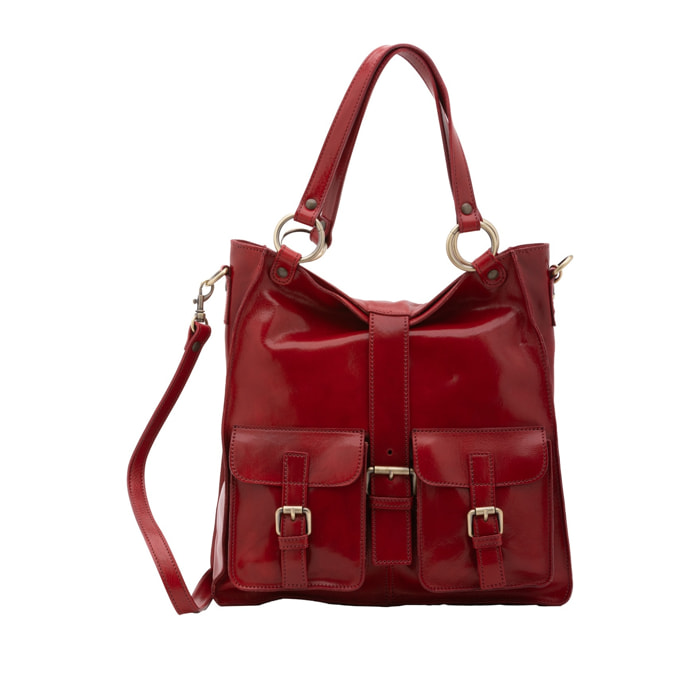 Borsa a spalla da donna - Modello False - Vera pelle - 38.0 x 37.0 x 10.0 cm