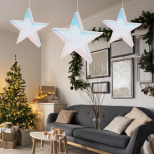 estrella luminosa con 40 luces led frios en colores del arco iris 30x5x28,5cm