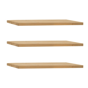 Pack 3 estanterías de madera maciza flotante acabado roble medio varias medidas