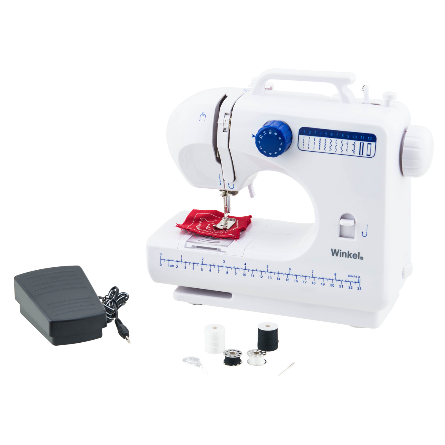 Máquina de Coser, 12 Puntadas, 2 Velocidades, LED, 7,2 W.