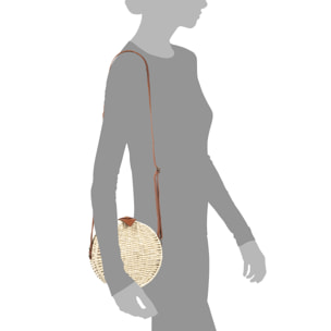 Cuneo Bolso bandolera Mujer. Tejido Paja  Piel Sintética PU