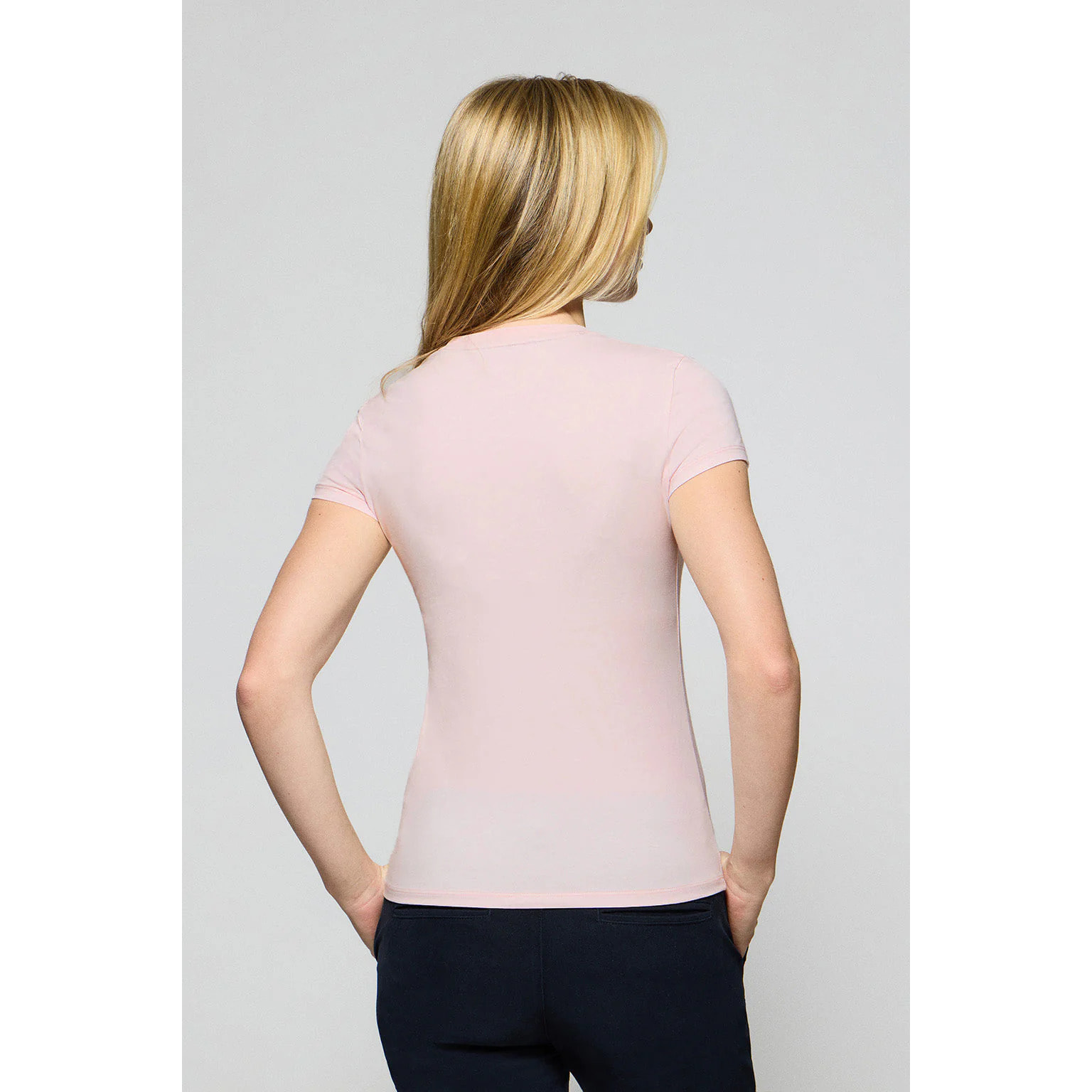 Maglietta rosa a maniche corte con logo Rigby Go ricamato