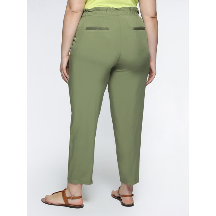 Fiorella Rubino - Pantalones joggers de viscosa ECOVERO™ - Verde