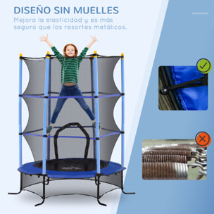 Cama Elástica Infantil Ø163x190 cm Trampolín para Niños de +3 Años con Red de Seguridad y Marco de Acero Carga 50 kg para Interior y Exterior