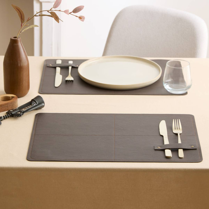 Set de table rectangulaire Glenn 30x45cm chocolat