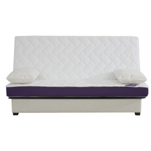 Banquette CC LOS ANGELES 130x190, matelas Dunlopillo, coton noir