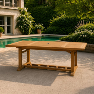 Table en teck rectangulaire extensible 170 cm