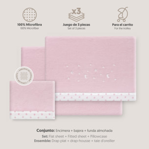 Juego de Sábanas de Coche Coralina Estrellas Luna