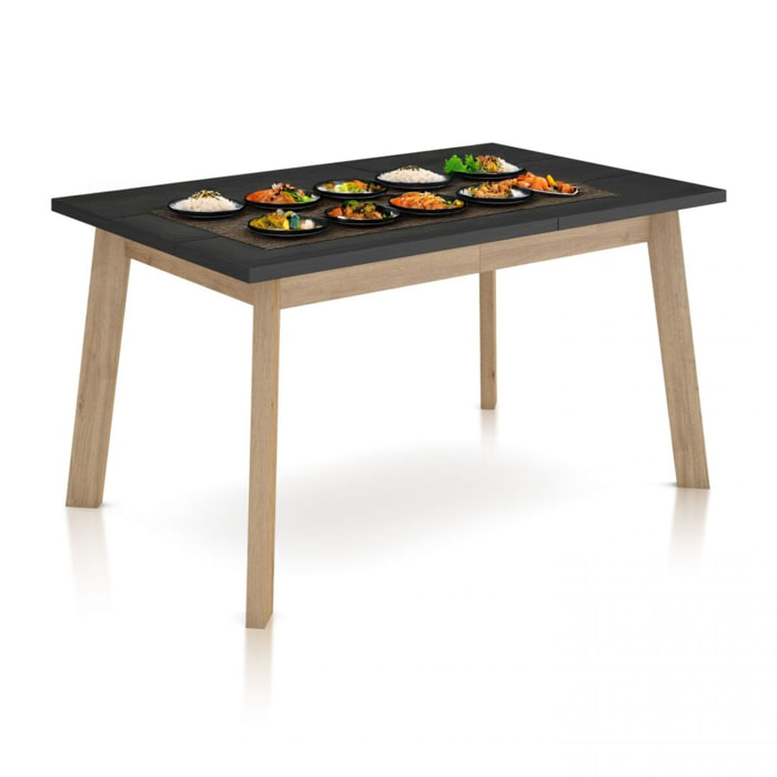 Mesa de comedor Naira 140 Negro Roble