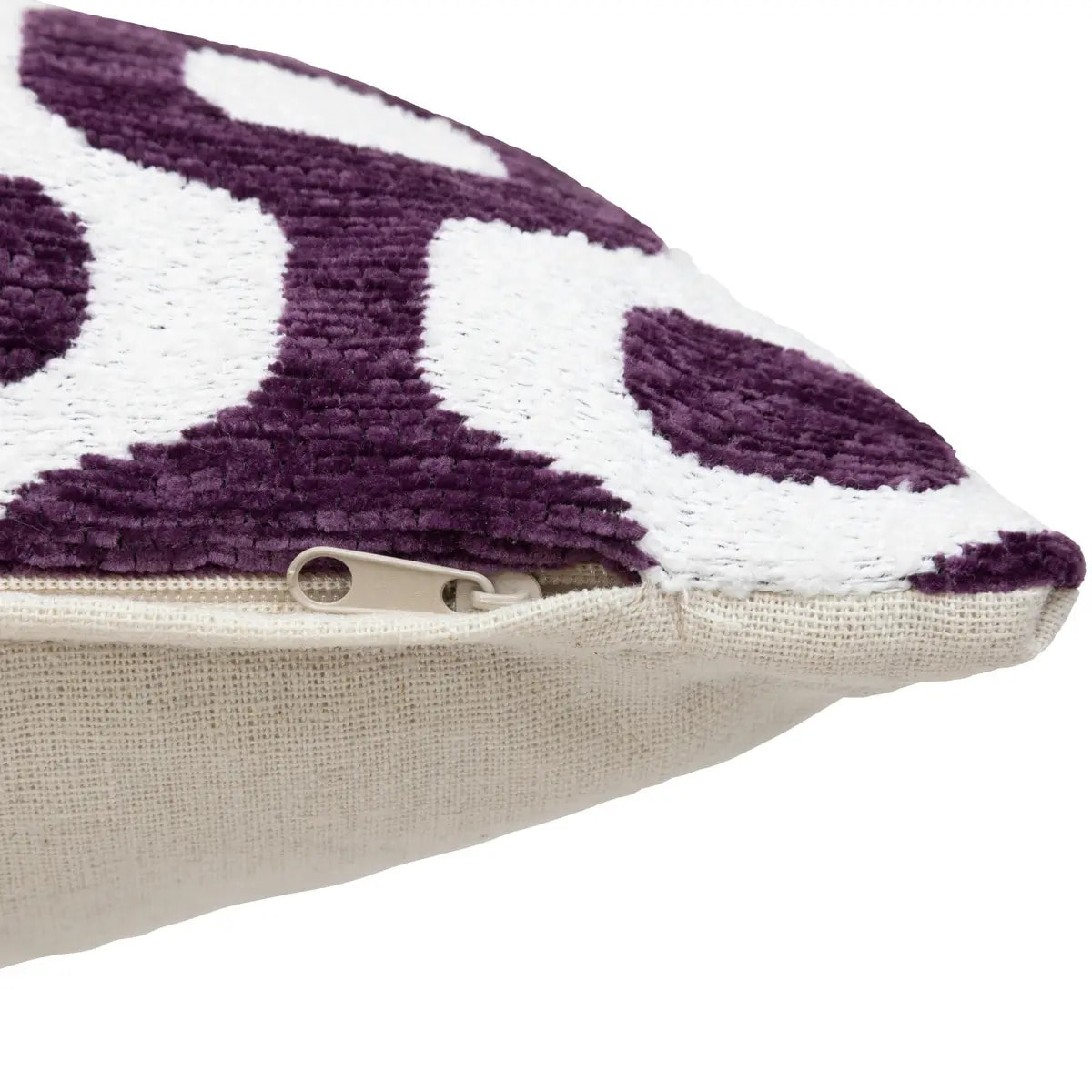 Housse de coussin Jeni chenille violet 40x40cm