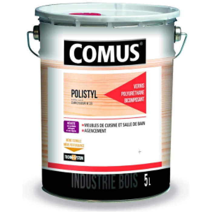 Vernis finition bi-couche polyuréthane Polystyl 2062 COMUS - SAT30 - 5 L - 7774