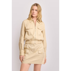 Kocca - Giubbino con zip Donna, Tinta unita, Colletto di camicia