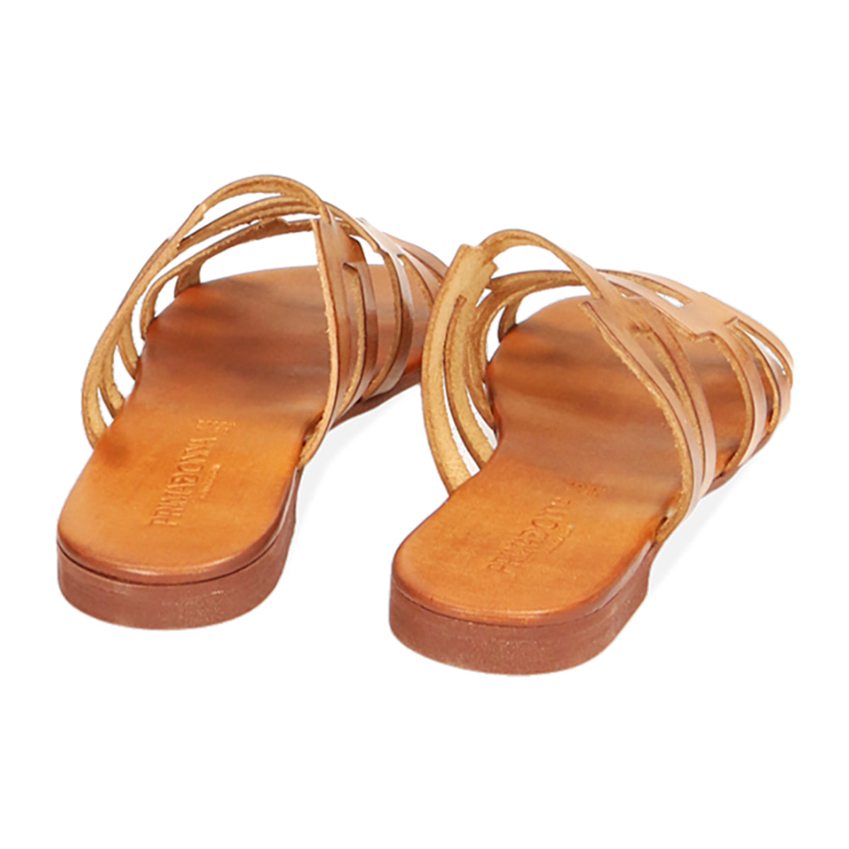Zapatillas Cognac en piel de vacuno