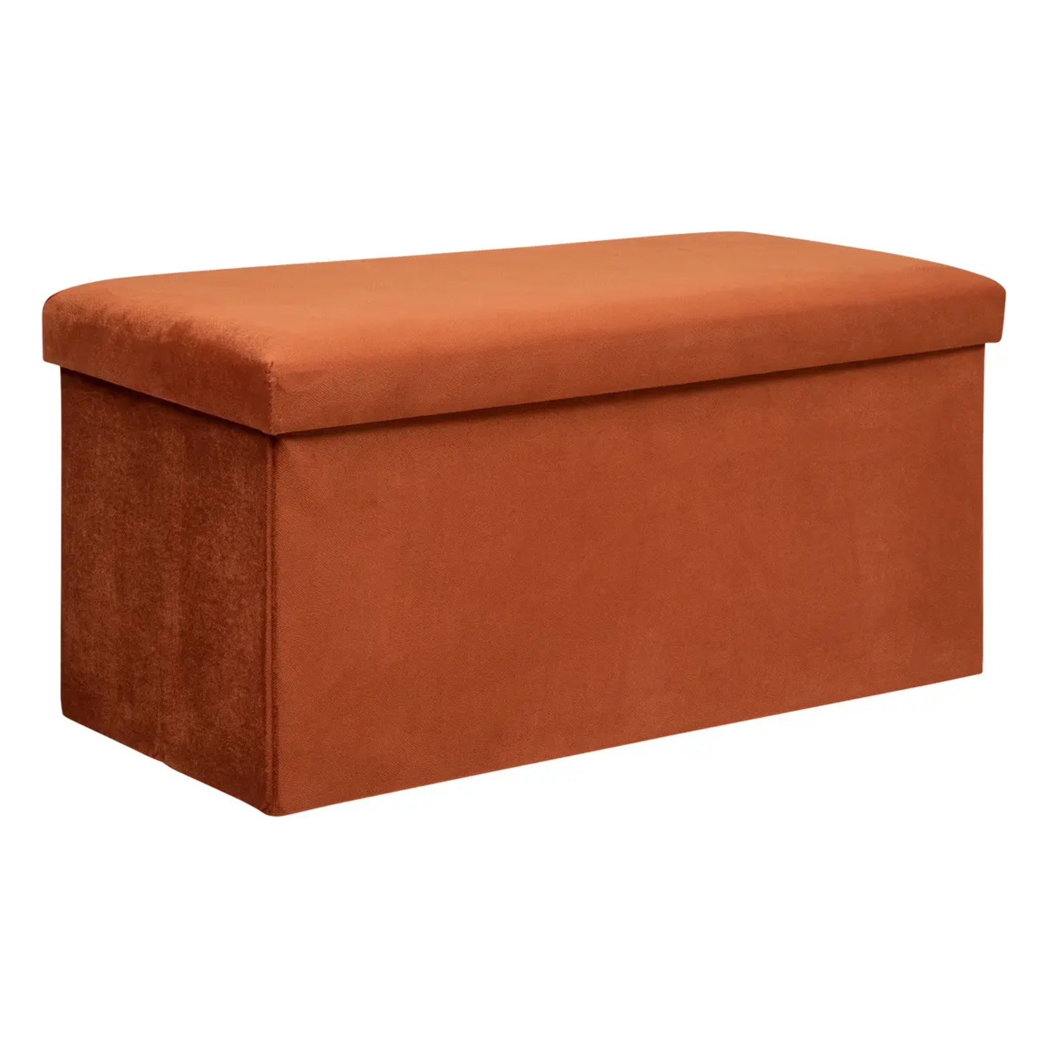 Pouf pliant double "Lilou" en velours 76x38cm ambre