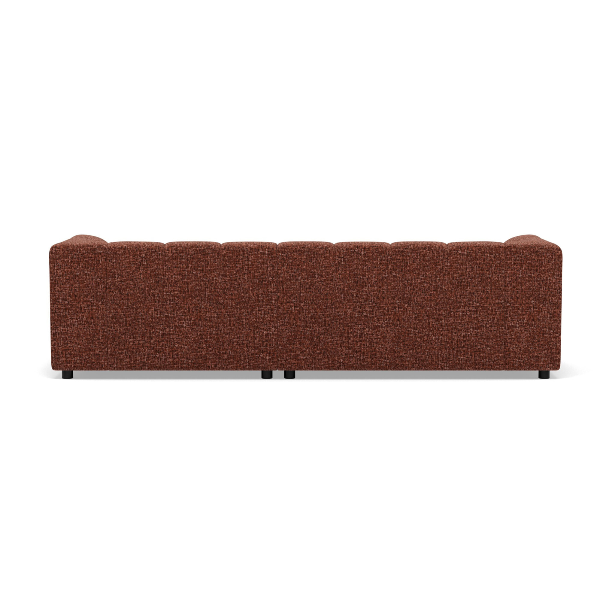 Curtis - canapé d'angle droit 4 places avec accoudoir en tissu texturé - Terracotta