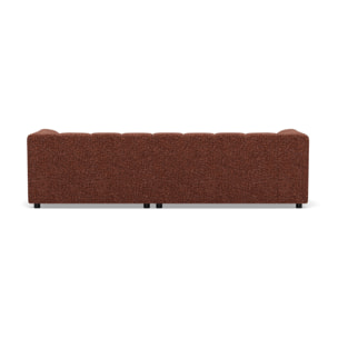 Curtis - canapé d'angle droit 4 places avec accoudoir en tissu texturé - Terracotta