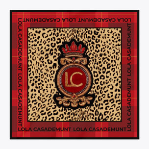 Foulard stampa animale e tartan