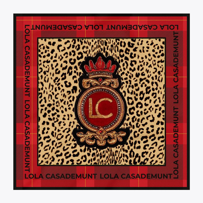 Foulard stampa animale e tartan