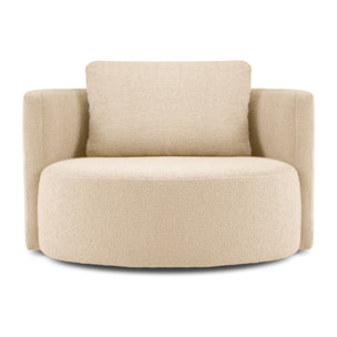 Fauteuil pivotant "Adam" bouclé beige