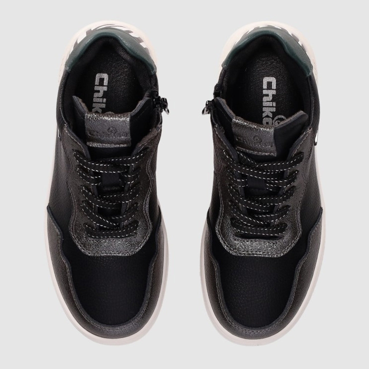 Deportivos de Piel - Negro - Tacón: Bajo