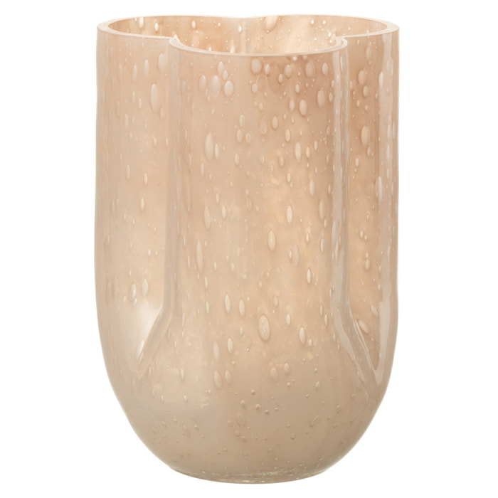J-Line vase Trikkie - verre - beige - 23 cm de hauteur