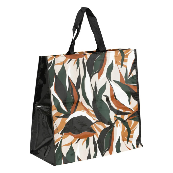 Sac de shopping motif laurier 45x43cm