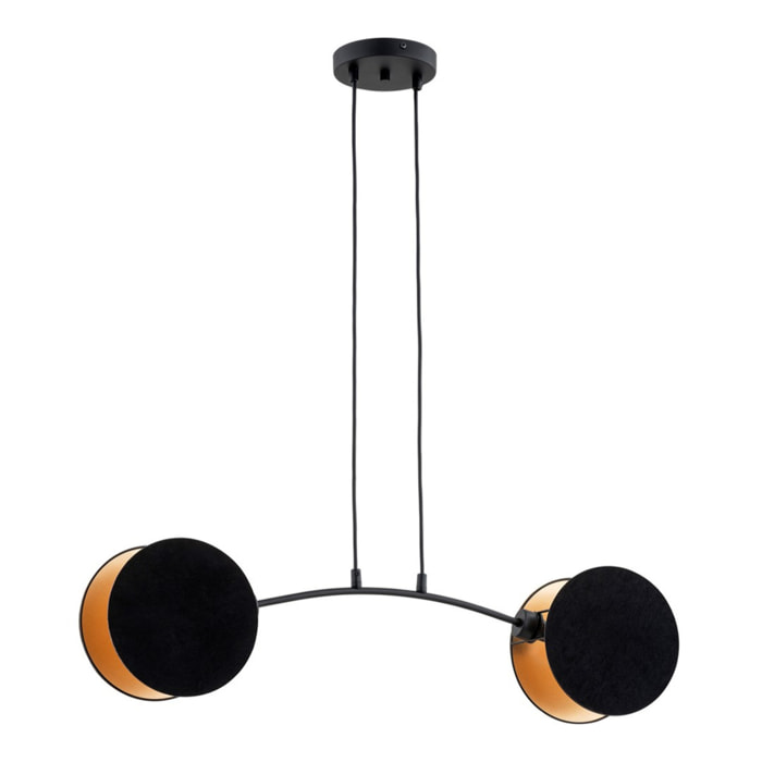 Lampada a sospensione MOTIF in acciaio nero e oro