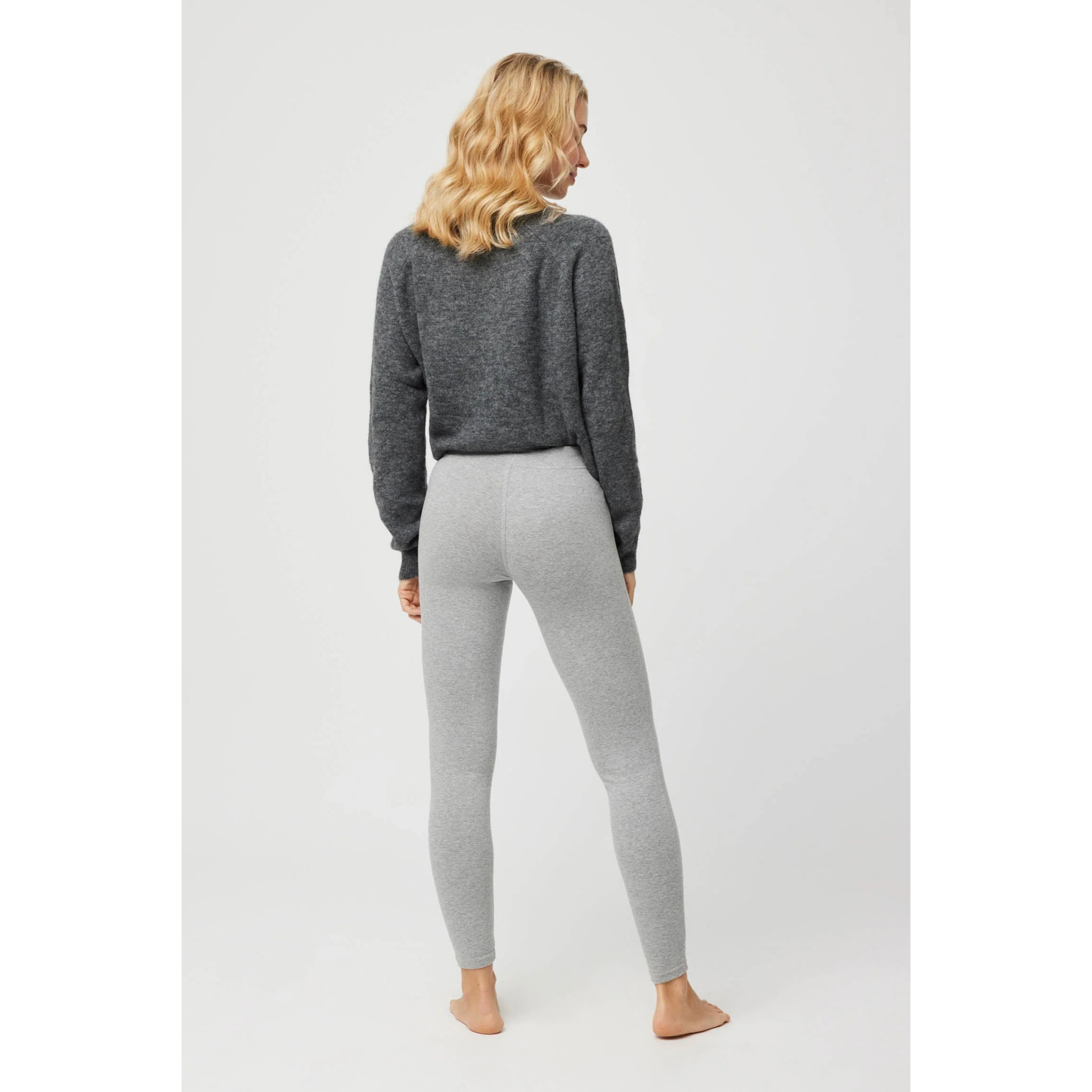 Leggings lunghi in cotone grigio basico