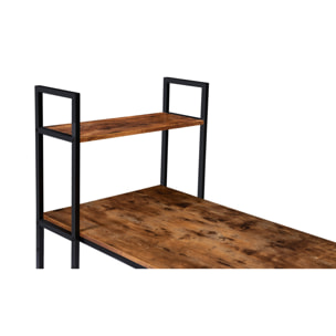 Bureau bibliothèque 2 en 1 Elize en bois et métal