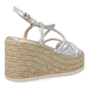 Sandalias de cuña de yute para mujer, comodas y elegantes diseño moderno con tiras cruzadas