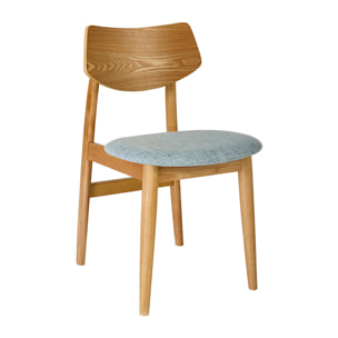 Chaises scandinaves en bois clair et tissu vert céladon (lot de 2) ELION